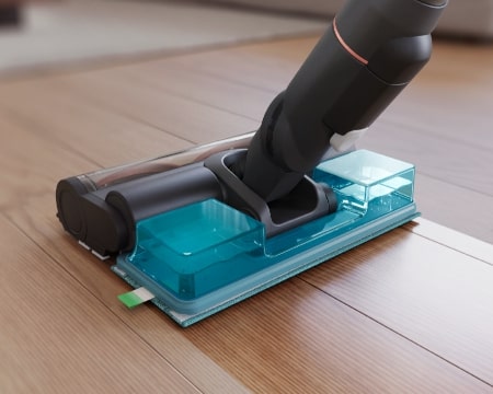 Unique vacuum and wet wiping system, cordless vacuum cleaners